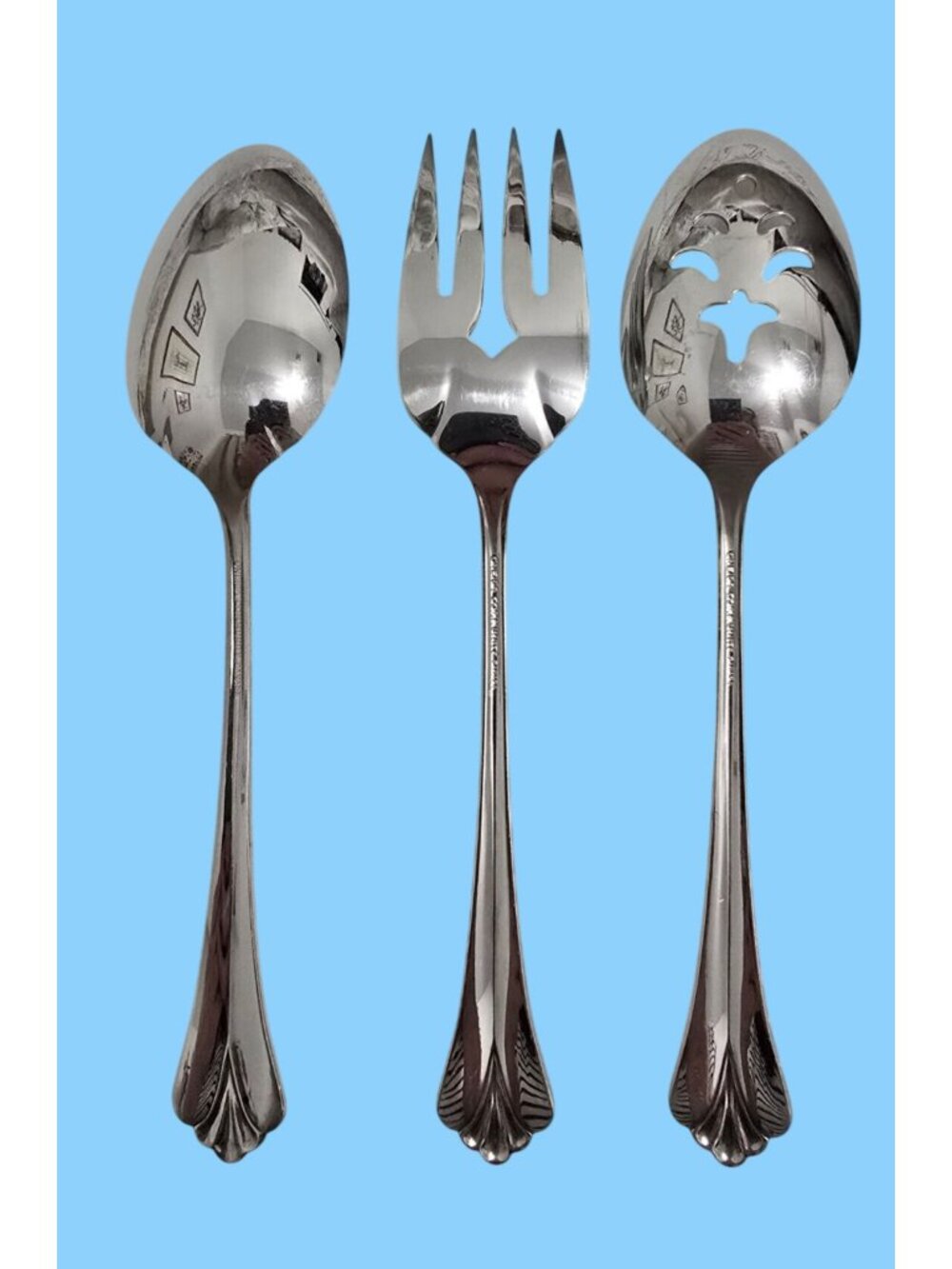 Oneida Community Royal Flute 3 Piece Serving Set - Picture 2 of 4